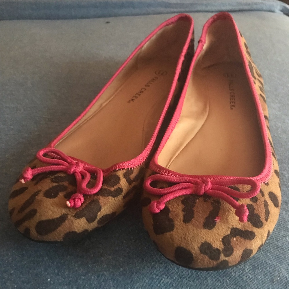 Pink and cheetah print ballet flats size 11